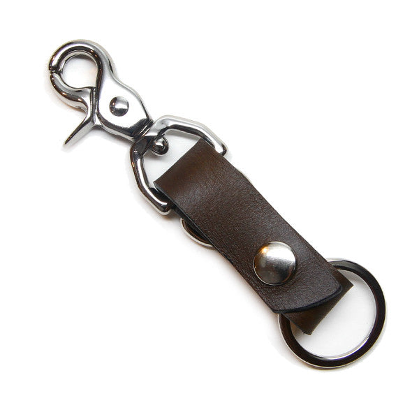 Everyday Carry Key Leather Chain with Clip Olive