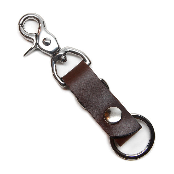 Everyday Carry Key Leather Chain with Clip brown color