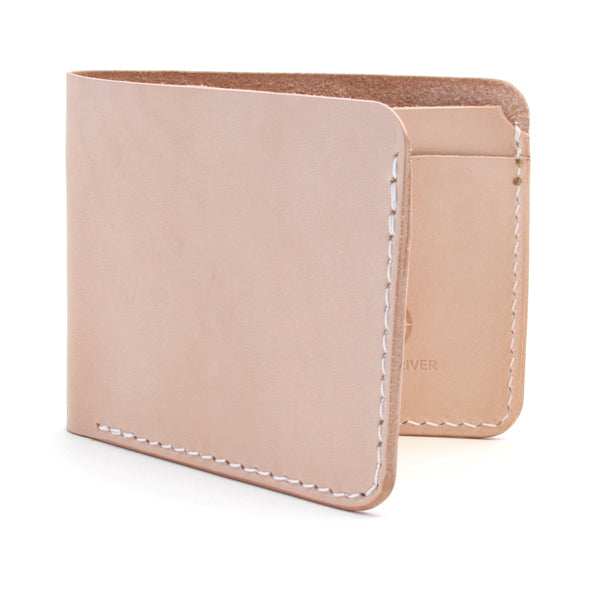 Natural veg tan wallet with natural veg tan interior