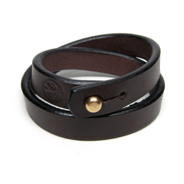 Dark Brown double wrap leather bracelet