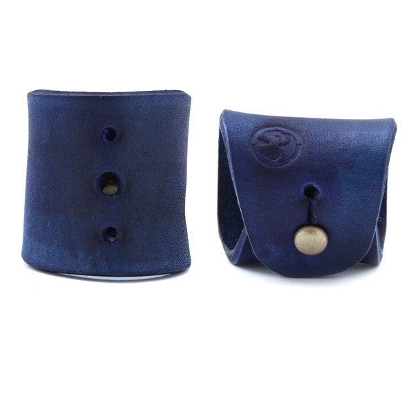 Blue leather bandana woggle keepr