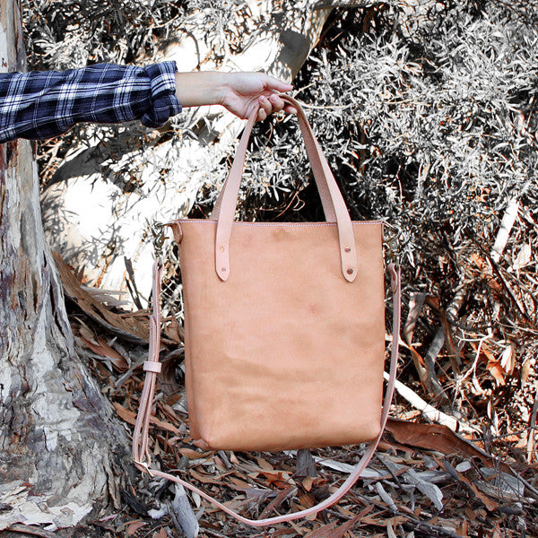 Veg Tan made in usa leather tote 