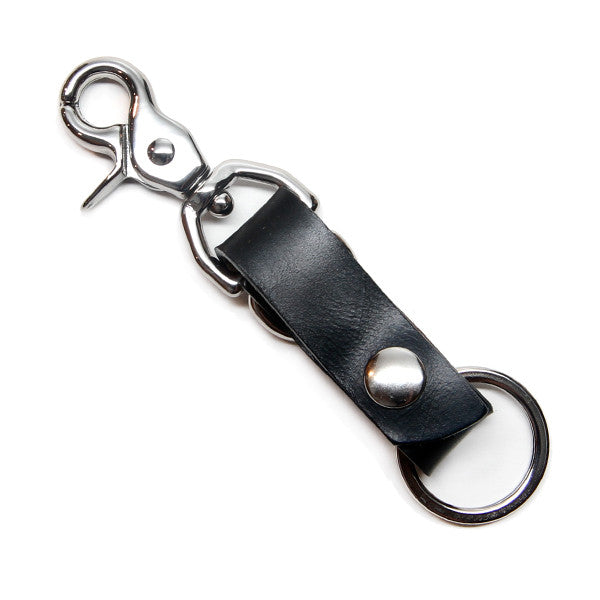 Everyday Carry Key Leather Chain with Clip Black color