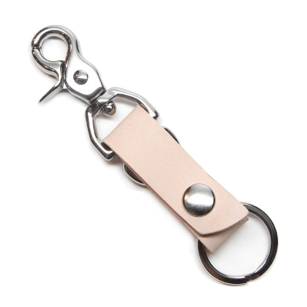 Everyday Carry Key Leather Chain with Clip Natural color