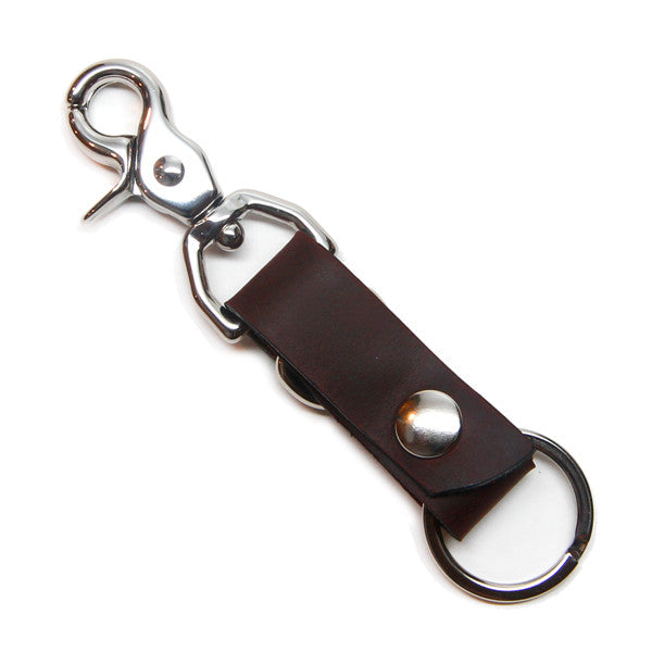 Everyday Carry Key Leather Chain with Clip oiled brown color