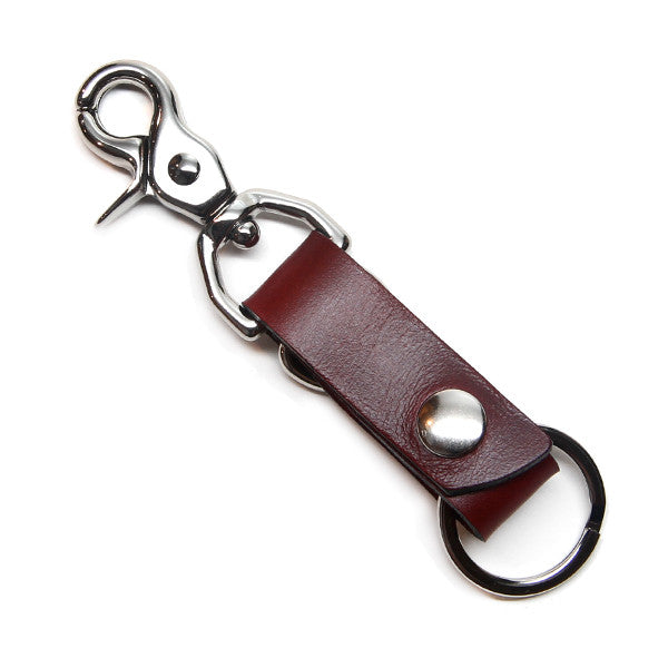 Everyday Carry Key Leather Chain with Clip Redrock color