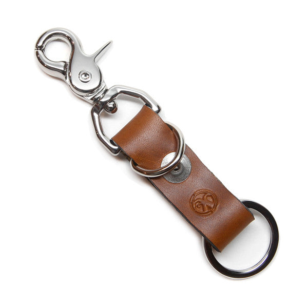 Everyday Carry Key Leather Chain with Clip sunrise color back view