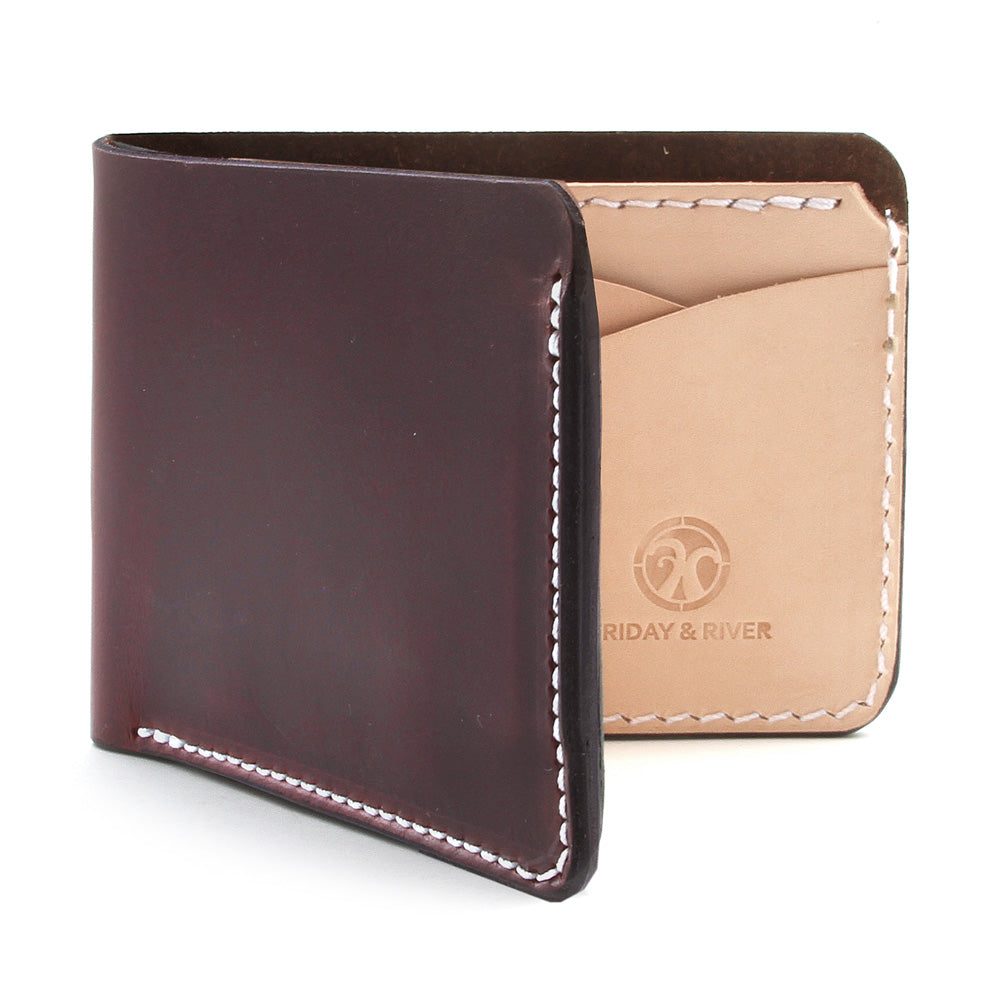 Premium leather billfold brown leather 2