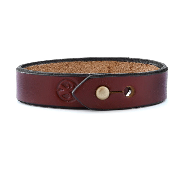 Burgundy english bridle leather bracelet