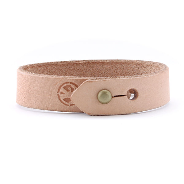 Natural veg tan leather cuff bracelet