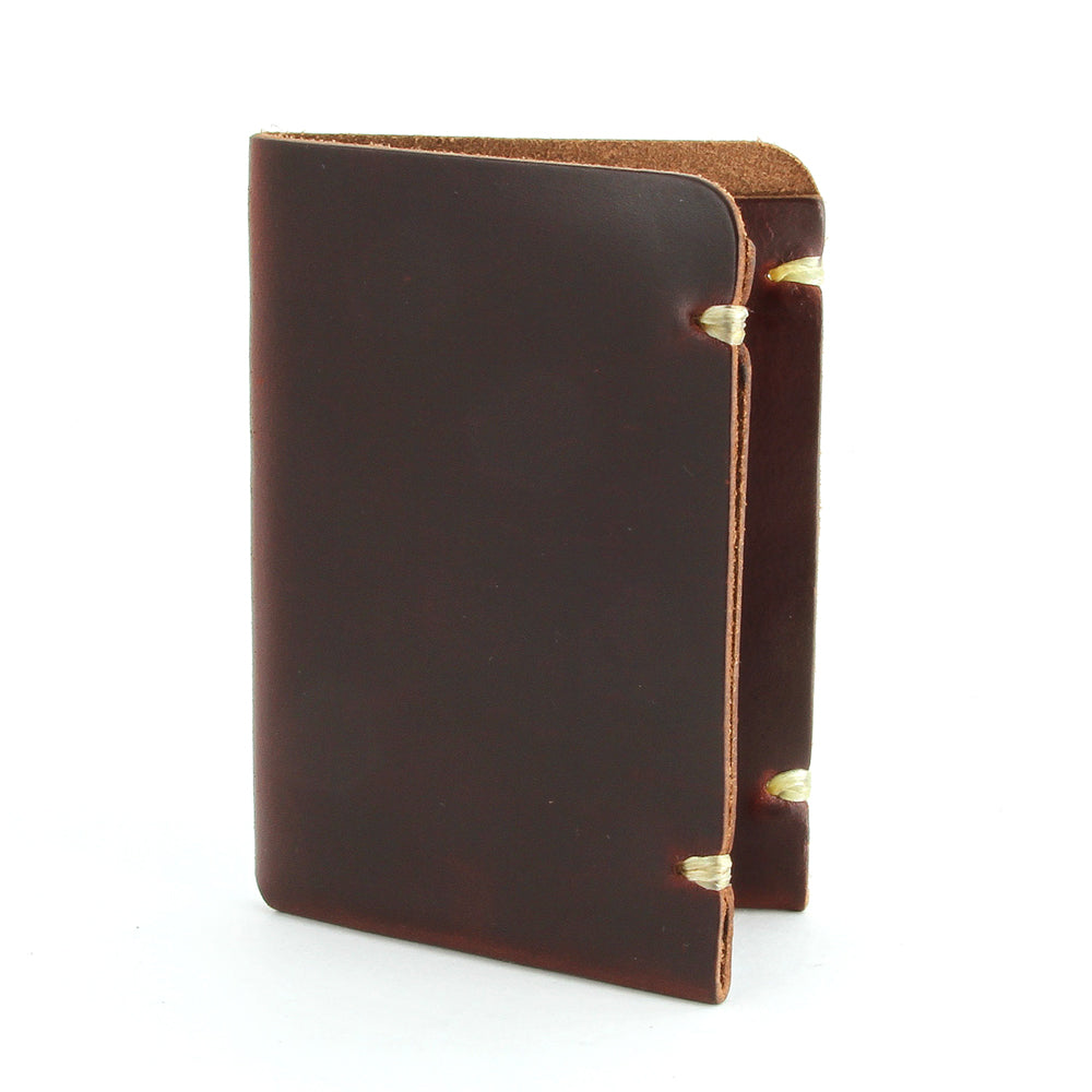 Minimalist leather card wallet brown