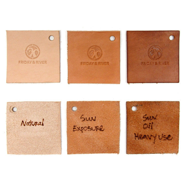 evolution of natural vegetable tanned leather samples