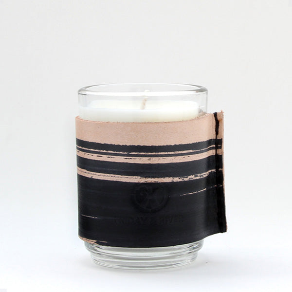 Small leather wrapped Scented votive candle