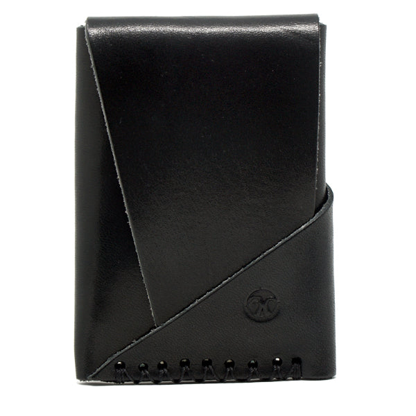Black Leather 'Shadow Stripe' Phone Wallet Bag